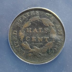 1825 Classic Head Half Cent Anacs Graded