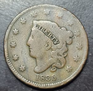 1835 Small 8 Coronet Matron Head