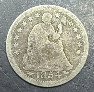 1854 Seated Liberty Half Dime With Arrows