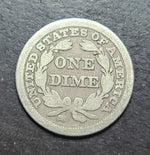 Silver dime coin with 'United States of America One Dime' text on a dark background