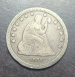 1861 Seated Liberty Quarter With 1 Ounce Silver Round