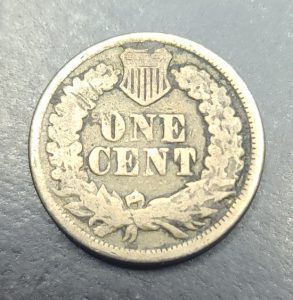 United States cent coin on a dark background