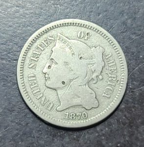 1870 3 Cent Nickel
