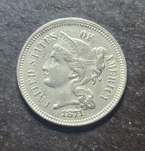 1871 3 Cent Nickel