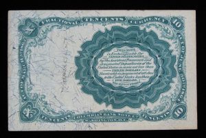 Old banknote with intricate design and text, featuring a blue and green color scheme.