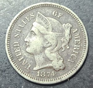 1874 3 Cent Nickel