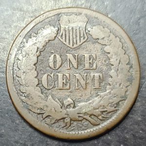 Vintage American penny on a dark surface