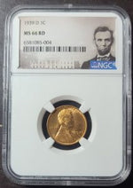 coin in a holder with NGC label and Abraham Lincoln portrait